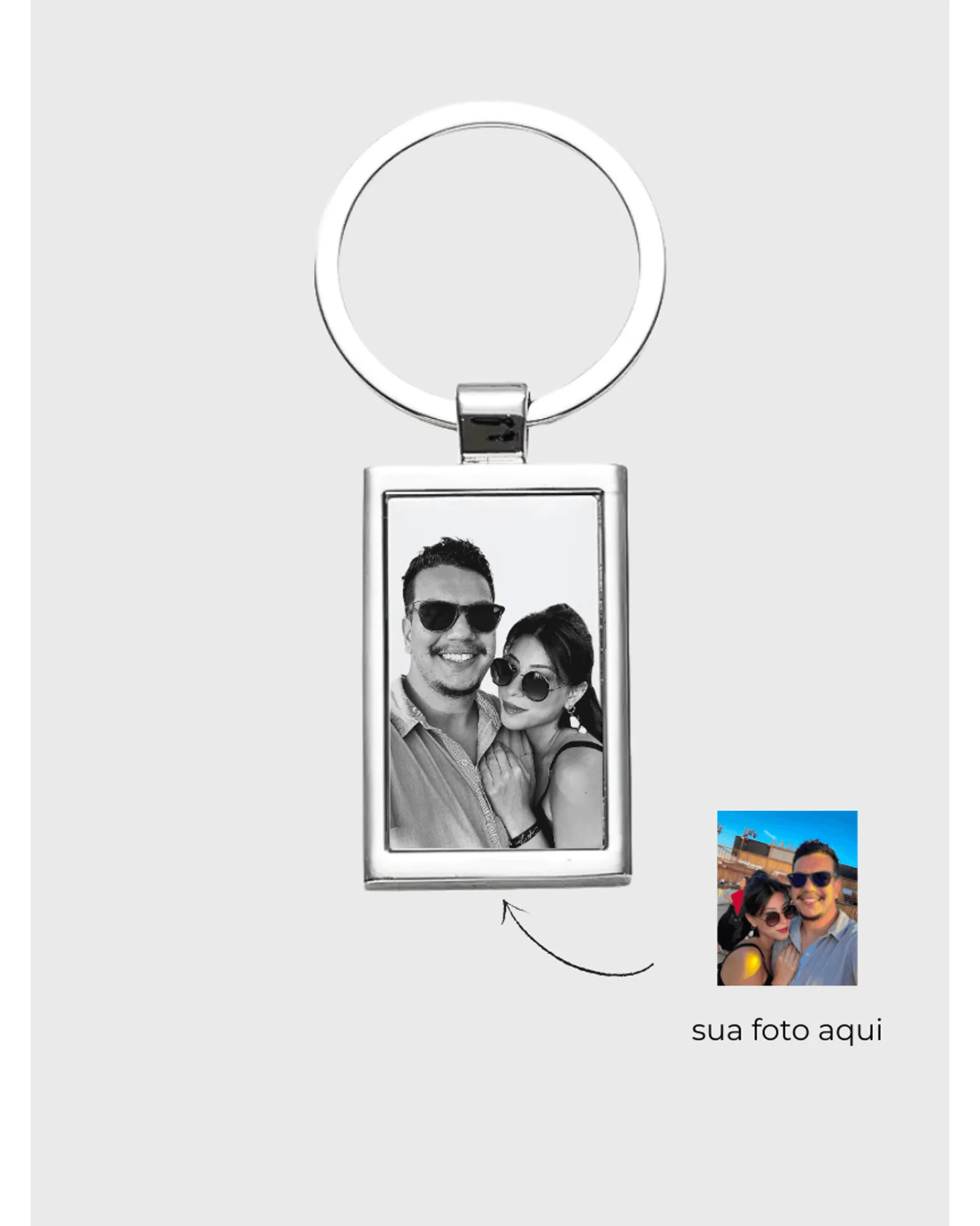 CHAVEIRO PERSONALIZADO AÇO INOXIDÁVEL RETANGULAR